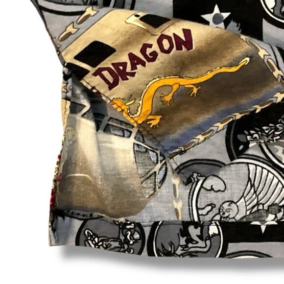 Vintage KALAHEO Popover Hawaiian Shirt Pin Up Girls USAF Planes Bombers Mens XL - Picture 5 of 11